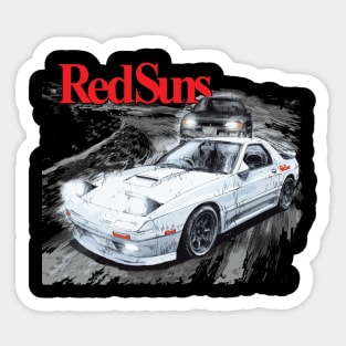 iNTIAL D Ryosuke Takahashi FC vs Kyoichi Sudo EVO Drift Car Battle RED SUNS EMPERIOR Sticker